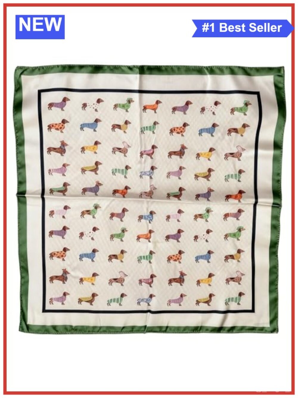 Dachshund Print Scarf 27.5x27.5 Polyester Head Wrap for Dog Lovers